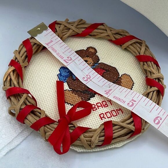 Handmade cross-stitched “ Baby’s Room” wall hanging - Picture 4 of 6